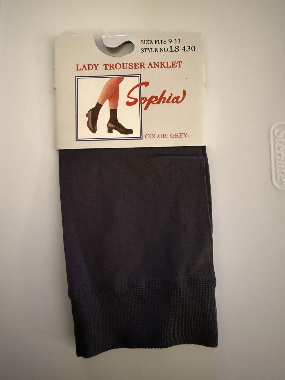 VTG Sophia Lady Trouser Anklet Grey Socks Fits 9-11